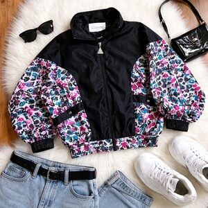 Vintage Wilson 90s Colorblock Ski Jacket Puff Sleeve Retro Streetwear S